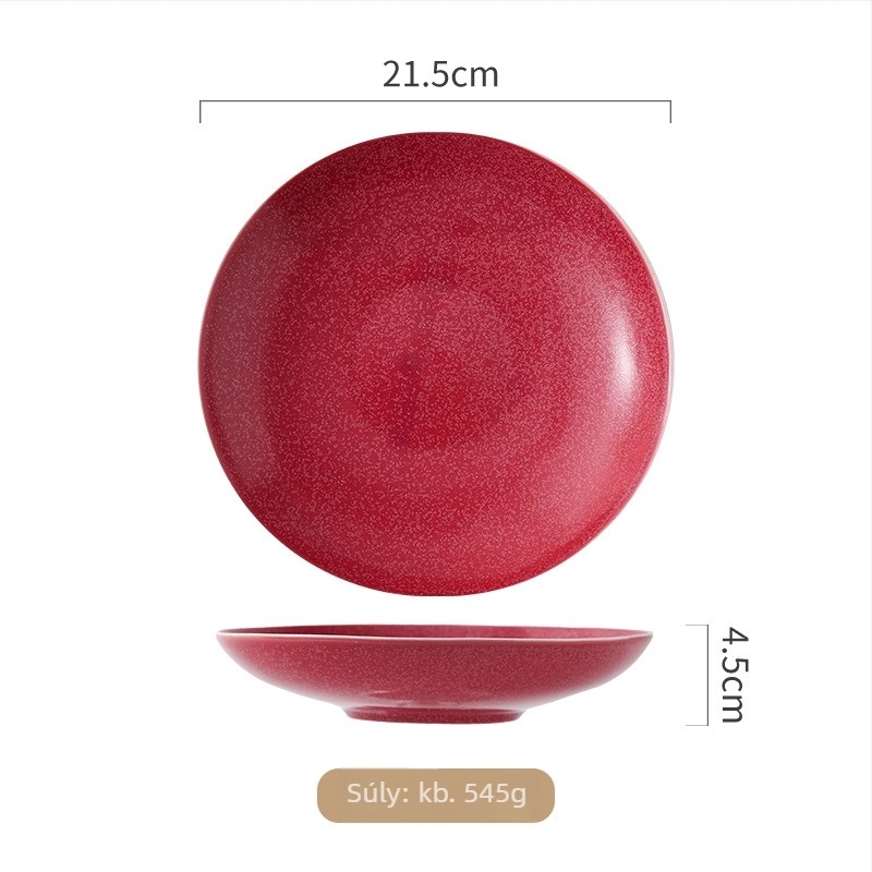 Porcelán japán stílusú kör alakú tál, mikrohullámú sütőben használható, színes mázas felület