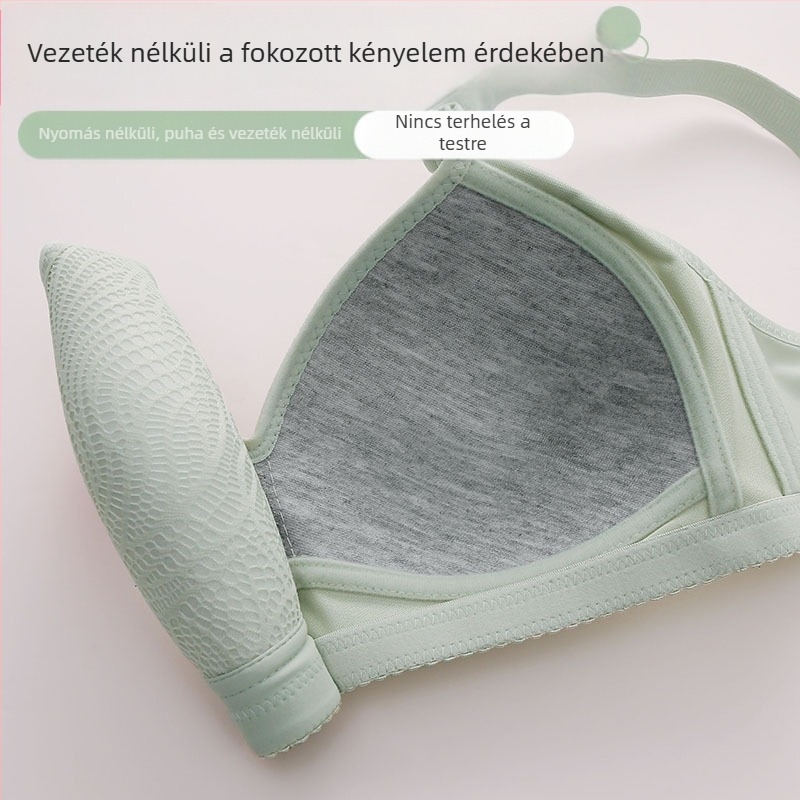 Pluszméretű vezeték nélküli melltartó, 3/4 kosár, vékony mold-kosár, oldalsó emelés, push-up, csipkés pántok, hátul négy csat