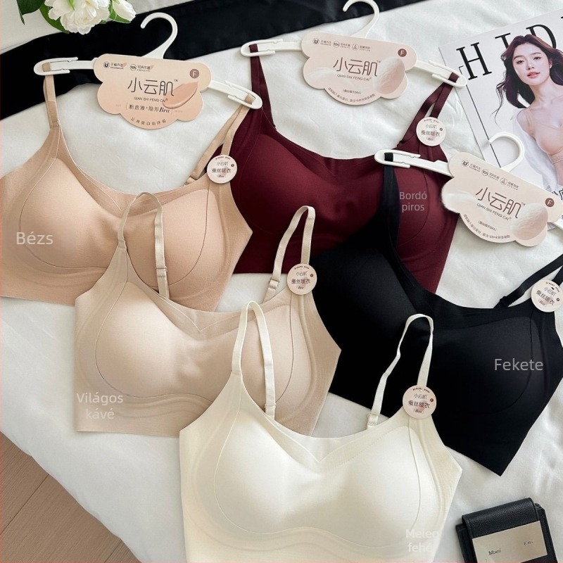 Xiaoyunji Seamless bralette vékony latexkosarakkal, szép hátsó dizájn, rögzített vállpántok