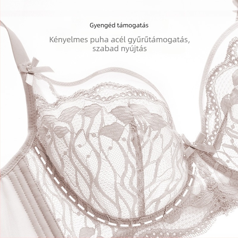 Nylon melltartó teljes kosár, formázatlan kosár, rögzített dupla vállpántok és hátul négy sor horog