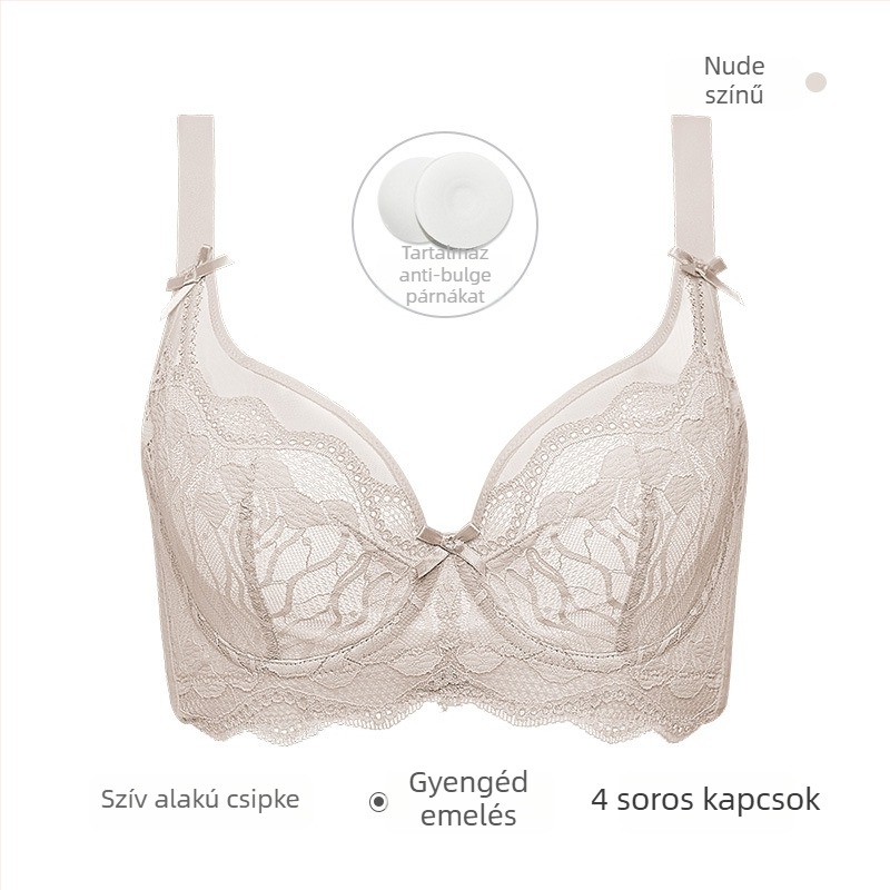 Nylon melltartó teljes kosár, formázatlan kosár, rögzített dupla vállpántok és hátul négy sor horog