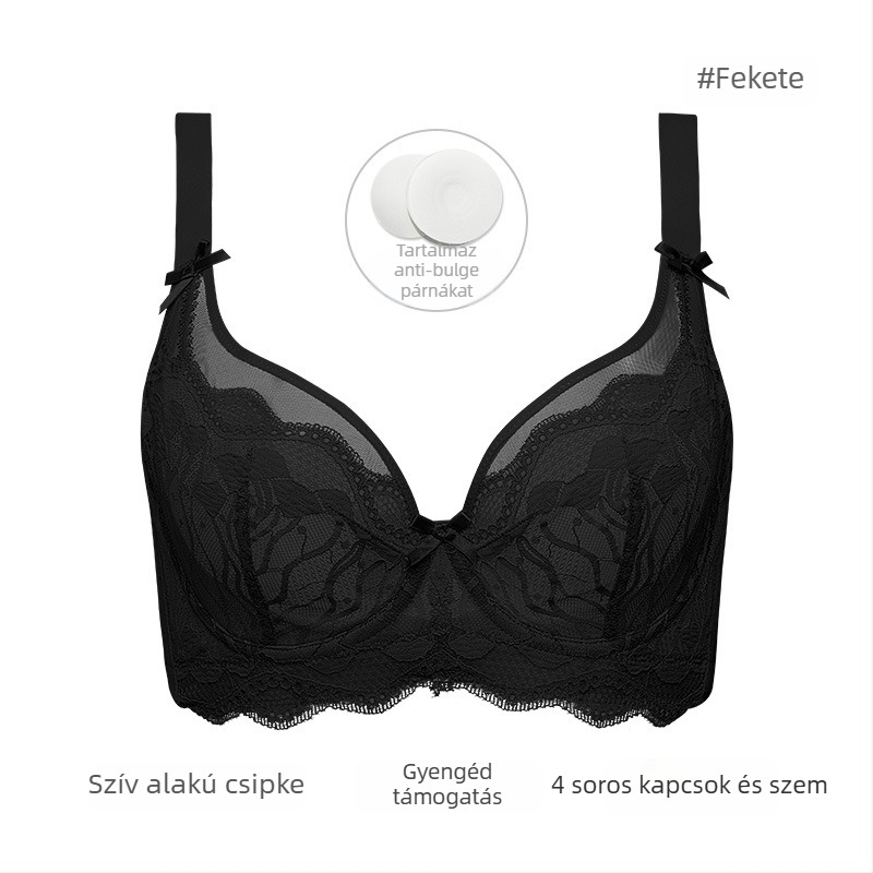 Nylon melltartó teljes kosár, formázatlan kosár, rögzített dupla vállpántok és hátul négy sor horog