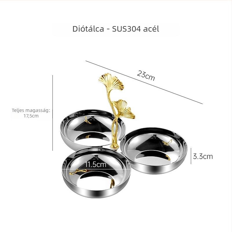 Inox acél desszert pohár szállodai asztalhoz, tükröződéses felület, könnyű luxus stílus