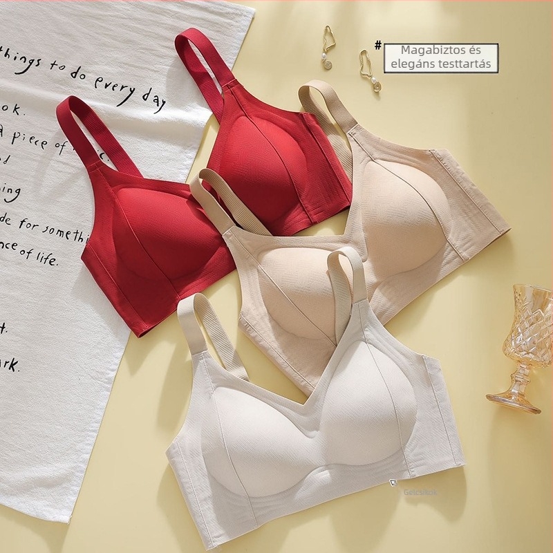 Könnyű, puha, varrás nélküli push-up melltartó kismellre, lélegző és kényelmes, anti-süllyedés, plusz méret