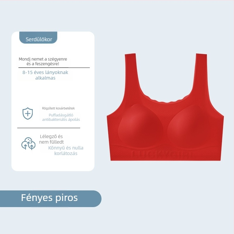 Vezeték nélküli ice silk top lányoknak, seamless hátsó rész, élénk piros, sportos stílus, nagy méret
