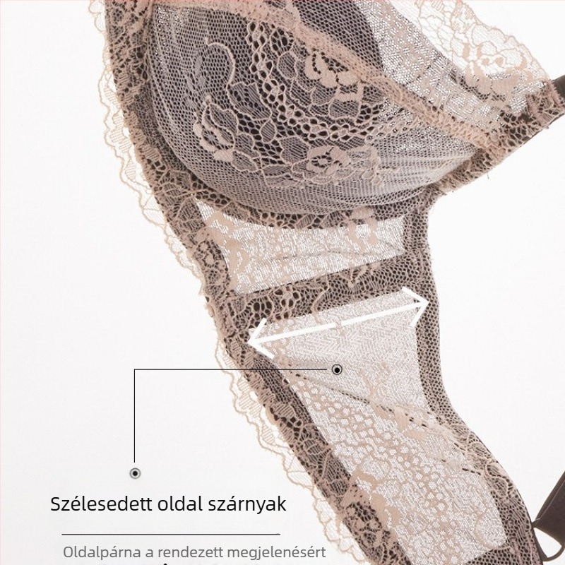 Pamut melltartó készlet nőknek 3/4 kosár, fix vállpántok, hátul négy sor kapoccsal záródó dizájn, lélegző, seamless dizájn