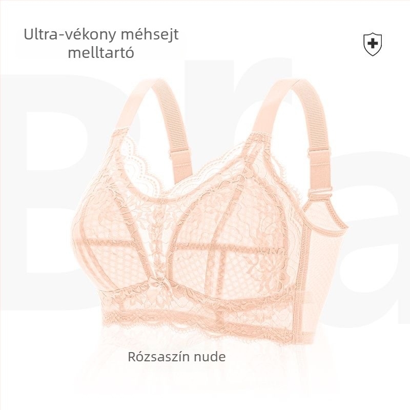 Vimose csipkés push-up melltartó, telt kosár, gyűjtő és anti-süllyedés funkcióval, nylon bélés, halter vállpántok, hátul négy sor kapocs