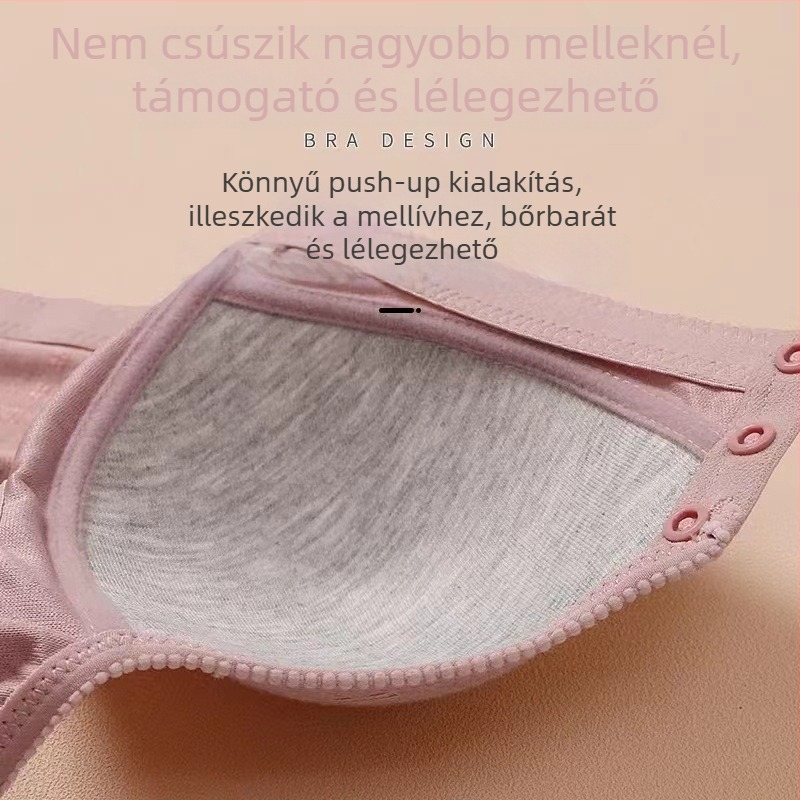 Vezeték nélküli melltartó, teljes kosár, vest-stílus, elülső zár, vékony formázott kosár habbal