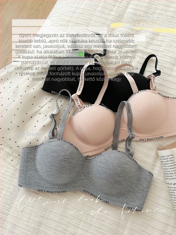 Nylon anyagú melltartó; kosár nyuszifül formájú; formázott kosár vékony felső és vastag alsó; puha acélgyűrű; hátul három sor csat a gyűjtéshez