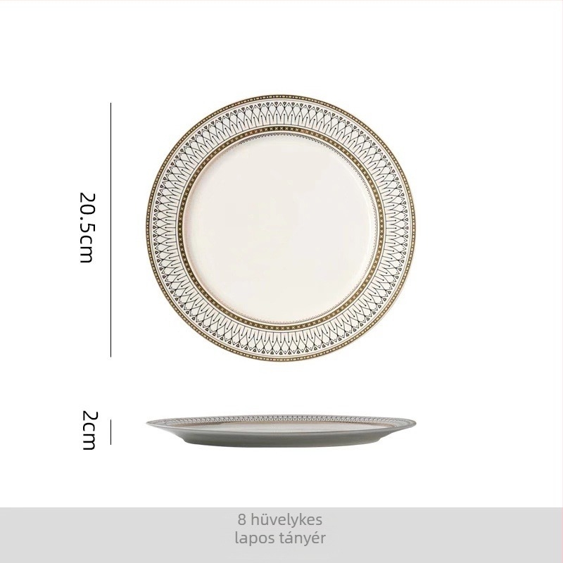 Porcelános kerek nyugati étkészlet, több mintázatú dizájn, testre szabható minta, logó nyomtatás