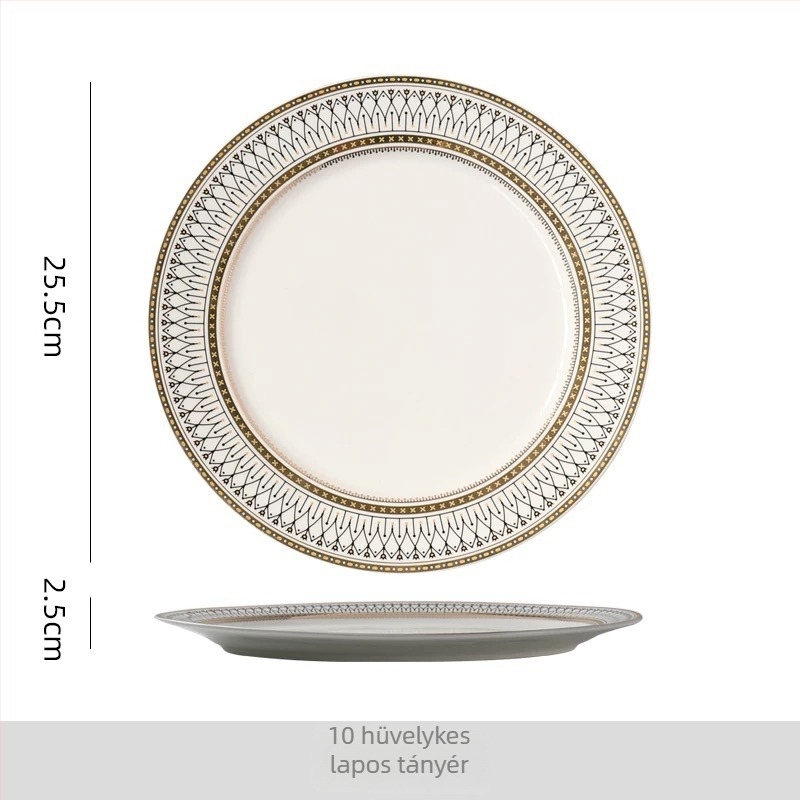 Porcelános kerek nyugati étkészlet, több mintázatú dizájn, testre szabható minta, logó nyomtatás