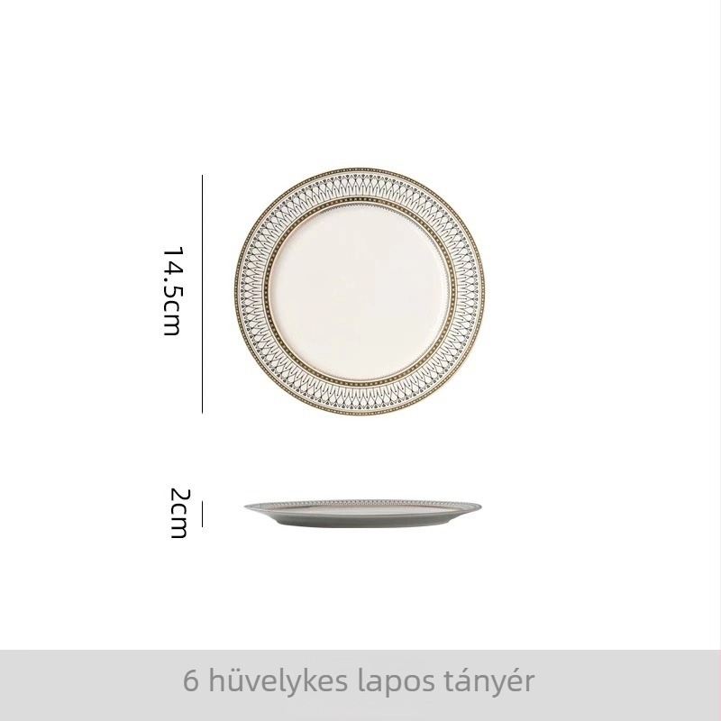 Porcelános kerek nyugati étkészlet, több mintázatú dizájn, testre szabható minta, logó nyomtatás