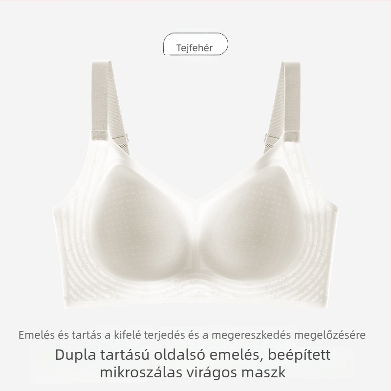 Varrás nélküli, zero-érzetű női melltartó nagy keblű nőknek, push-up, oldalsó tartás, háti formázás, nagy méret