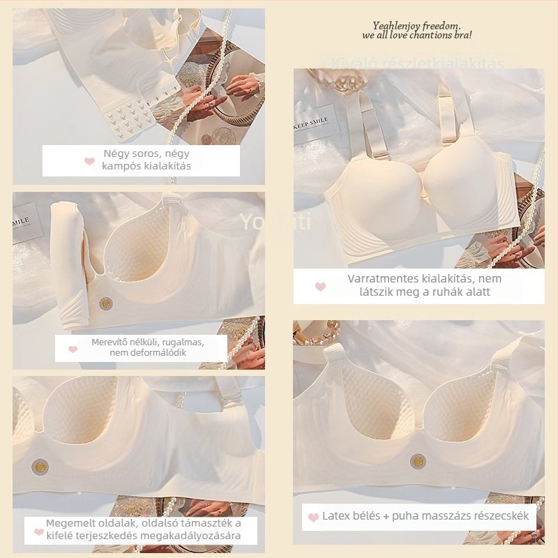 Latex varrat nélküli női melltartó, nagy keblekhez, ultra vékony, állítható, plusz méret, merevítő nélküli