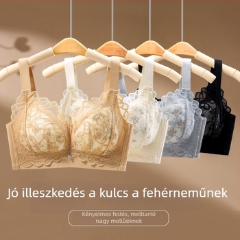 Nagy méretű vékony melltartó, merevítő nélküli, teljes kosár, formázó hatás, oldalsó támasz, összegyűjti a melleket, anti-prolaps