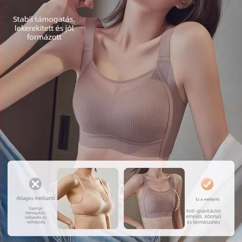 Vezeték nélküli, seamless nylon melltartó, teljes kosárú, formázott kosarakkal és a nagy mellek minimalizálásával