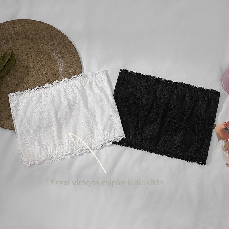 Csipkés pánt nélküli bustier, könnyű alsónemű, ujj nélküli top