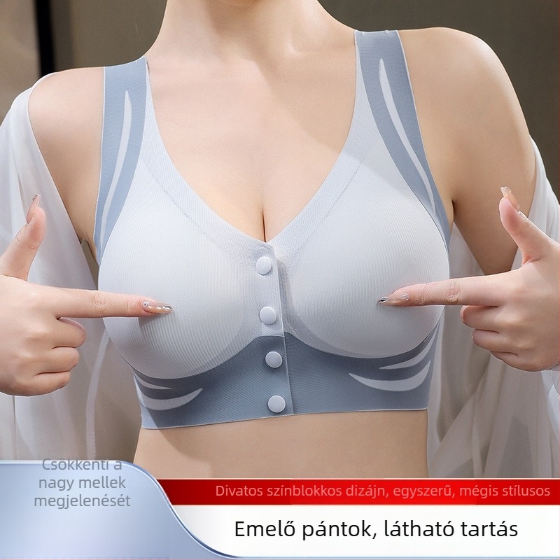 Plusz méretű melltartó elöl záródó, vezeték nélküli, nagy mellekhez; emelés, formázás és oldalsó tartás.
