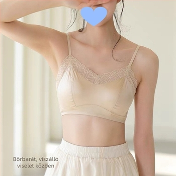 Francia csipkés vezeték nélküli bandeau melltartó, 3/4 kosár, kosárforma: felső része vékony, alsó része vastag, pamut bélés, hátul négyrétegű kapocs-zár