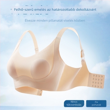Varrás nélküli melltartó, teljes kosár, vékony formázott kosarak, lélegző nylon anyag, hátul négy sor kapocs