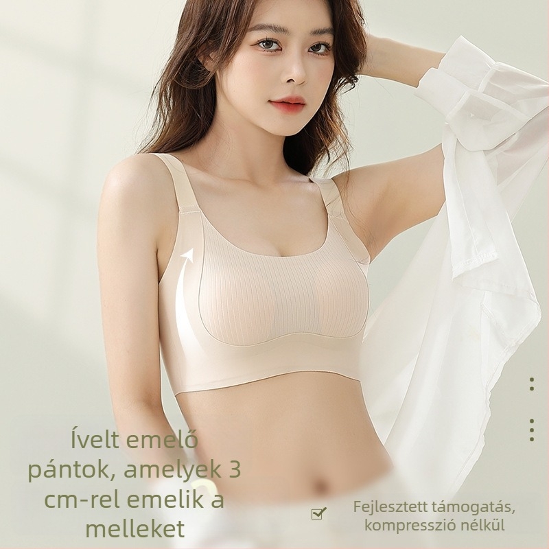 Varrás nélküli melltartó, teljes kosár, vékony formázott kosarak, lélegző nylon anyag, hátul négy sor kapocs