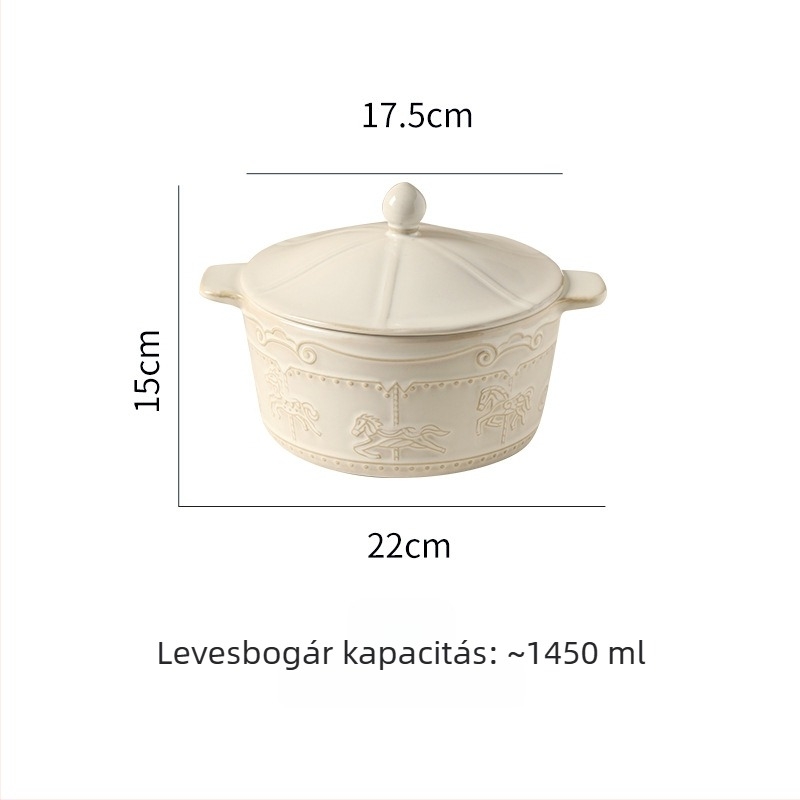 Francia porcelán étkészlet relieftálakkal – európai stílus, retro dizájn, kemencében égetett glazúrral, mikrohullámú sütőhöz alkalmas
