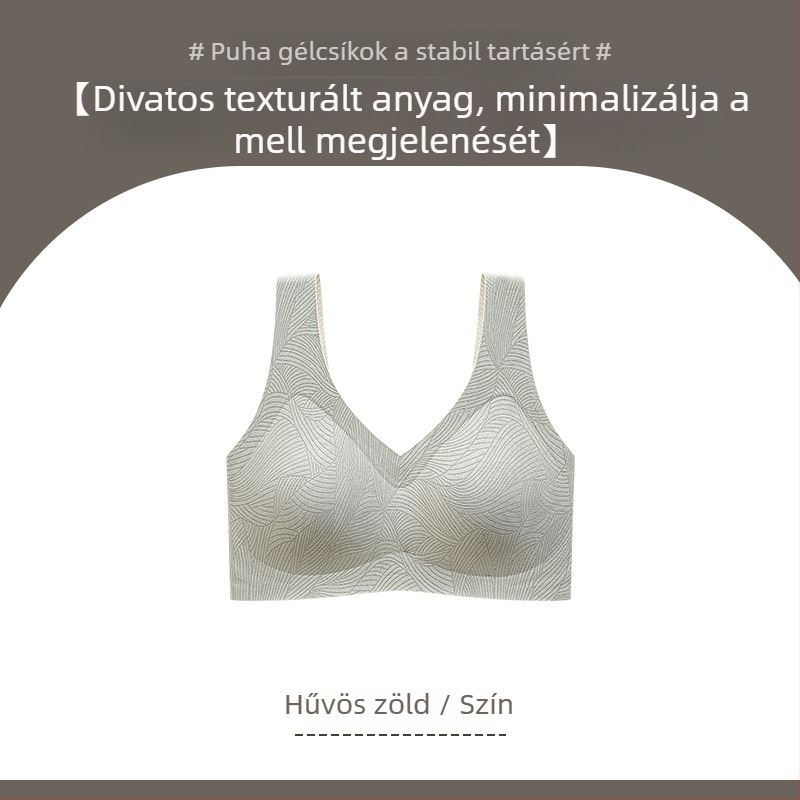Vezeték nélküli, plusz méretű melltartó beépített kosárrésszel, mellény-stílus, légáteresztő jégselyem anyagból