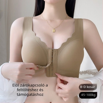 Plusz méretű melltartó elülső záródással, varrás nélküli, emel és támogat, vizuálisan csökkenti a mellem méretét, lélegző anyagú