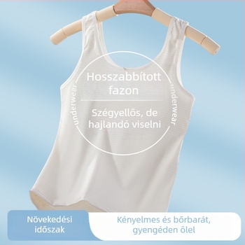 Lányok pubertáskori karcsú top pamut béléssel, 9–15 éveseknek, iskolai fehérnemű, lélegző