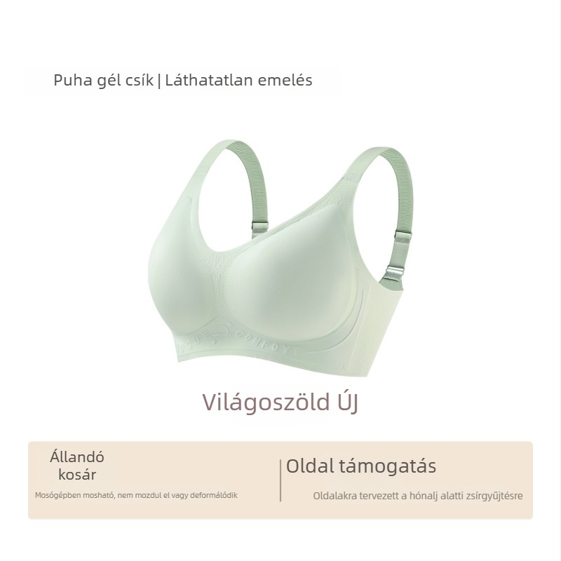 Sima varrás nélküli push-up melltartó, 3/4 kosár, vékony formázott kosár, fix vállpántok, hátul négy sor kapocs