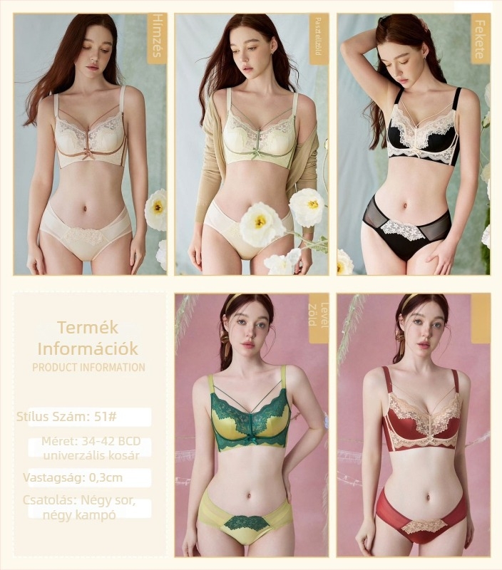 Nylon csipkés melltartó nyuszi-fülű kosarakkal, ultra vékony formázott kosarak, drót nélküli, modal béléssel