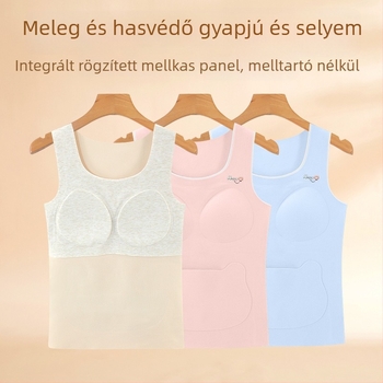 Lányok téli termális felső varrás nélküli hasvédővel; 91% poliészter, 4,5% elasztán, 2,5% viszkóz, 1% gyapjú, 1% selyem; 8 éves kortól gyermekek és tinédzserek számára (140 cm felett)
