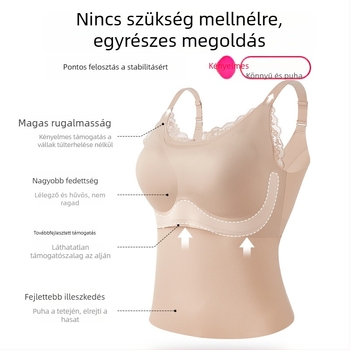 Váll nélküli, hátsó nélküli tanktop – varrás nélküli, lélegző; nylon, teljes kosár, rögzített dupla pántok
