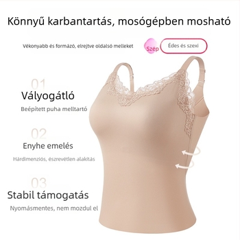 Váll nélküli, hátsó nélküli tanktop – varrás nélküli, lélegző; nylon, teljes kosár, rögzített dupla pántok