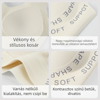 Női sportos vékony állítható melltartó drót nélküli - nagy méret, teljes kosár, emelés és oldalsó támasz a megereszkedés ellen