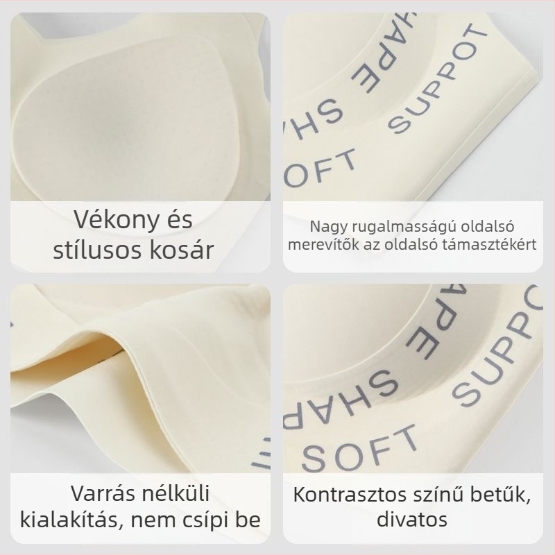 Női sportos vékony állítható melltartó drót nélküli - nagy méret, teljes kosár, emelés és oldalsó támasz a megereszkedés ellen