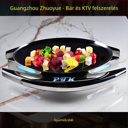 Rozsdamentes acélból készült hotelasztal-tálalókészlet – polírozott felület, kínai stílus; kiegészítők bár/éjszakai klubhoz: gyümölcstál, hamutál, jégvödör