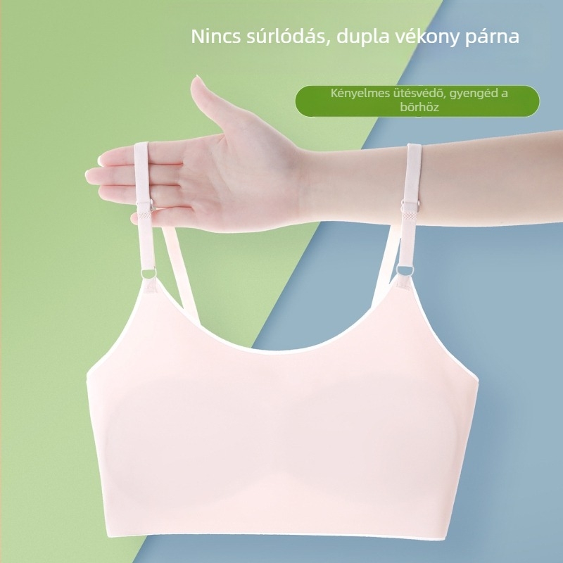 Gyerekeknek szóló camisola - Nylon, teljes kosár, csont nélküli, állítható pántok, nylon bélés (50–70%), lélegző Ice Silk