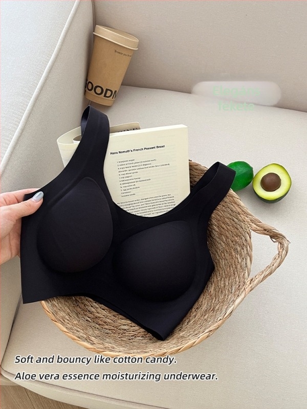 Vest-stílusú melltartó, fix kosarakkal, vezeték nélküli, push-up, zselés puha támasz, szép hátsó