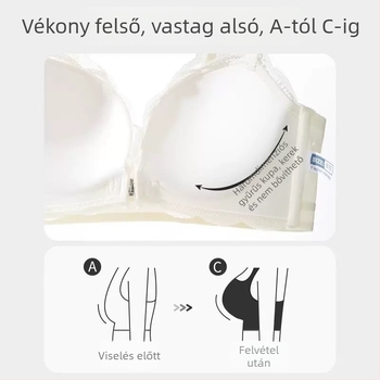 Nylon melltartó elöl csatolható, push-up, anti-sag, állítható, lélegző
