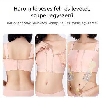 Pamutszoptatós melltartó elülső zárással és egy- vagy kétszárnyú cipzárral, postpartum, levehető dupla vállpántok