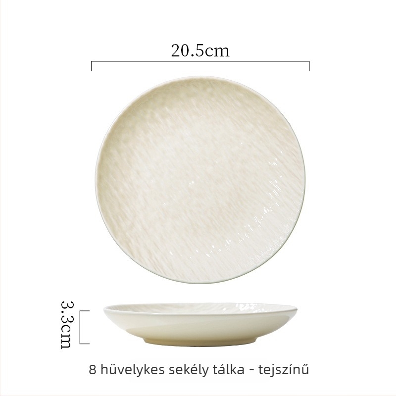 Junpin porcelán vacsora tányér, Nordic stílusú, kör alakú, mikróban használható
