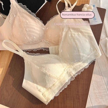 Vezeték nélküli melltartó csipkés díszítéssel, vékony kosárkák, 3/4 kosár, nylon, spandex bélés, lélegző