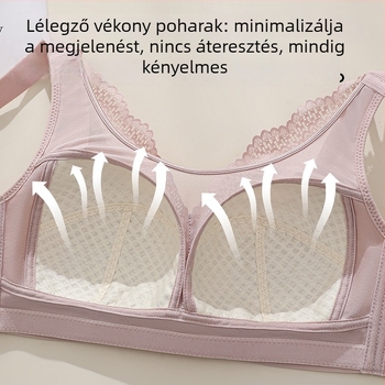 Csipéből készült nylonból készült formázó melltartó, vékony formázó kosár, fix dupla vállpántok, hátul négy sor kapocs