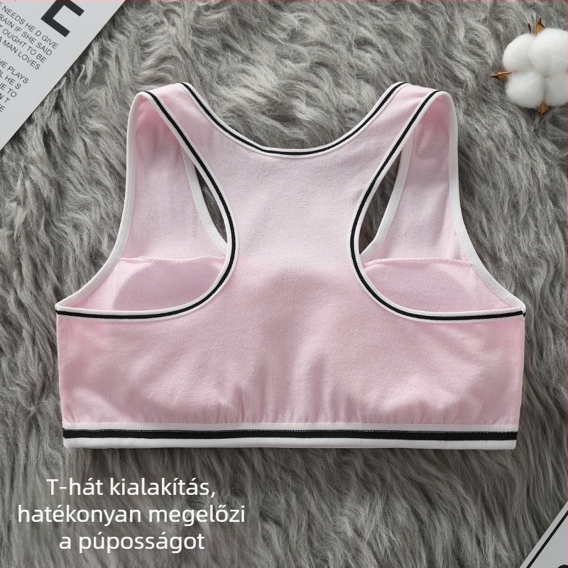 Lányoknak készült pamut melltartó acélkarikák nélkül, mellény-stílusú, középiskolás diákok számára, lélegző és kényelmes