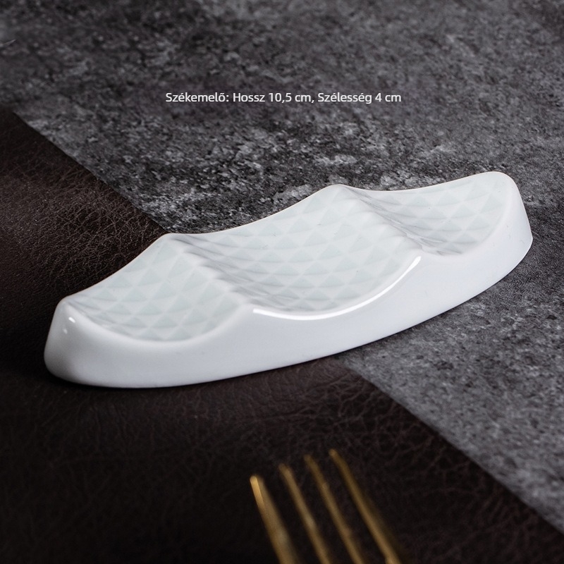 Porcelán étkezőszett hotellához, underglaze color, csíkos minta, 9 részes készlet