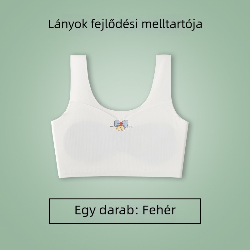 Lányoknak készült varrás nélküli váll nélküli csőtop, egy darabban, 7–12 éveseknek