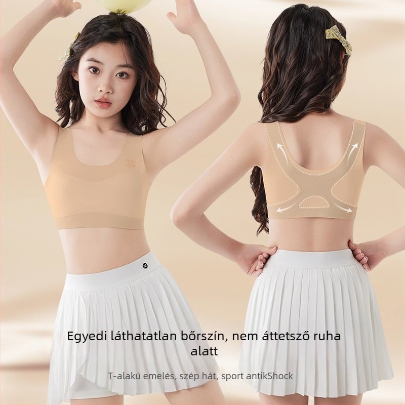 Lányok fejlődési időszakos alsó – első szakasz melltartó, 80% nejlon, 20% spandex; nejlon anyag; Guangdong eredet; Megjelenés ősze 2025