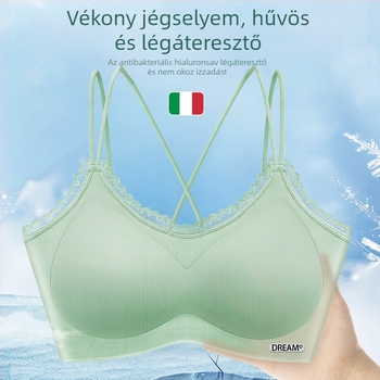 Női pánt nélküli melltartó, nyitott hátsóval, légáteresztő ice-silk anyagból