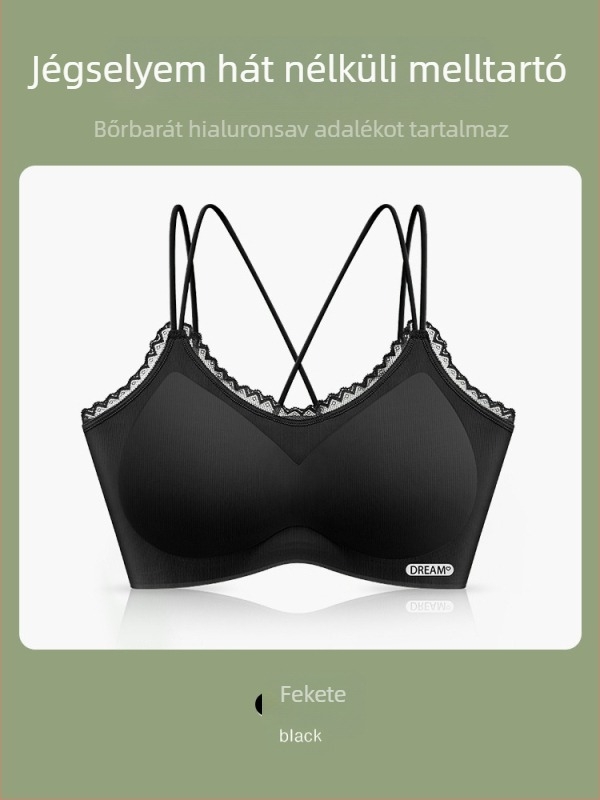 Női pánt nélküli melltartó, nyitott hátsóval, légáteresztő ice-silk anyagból